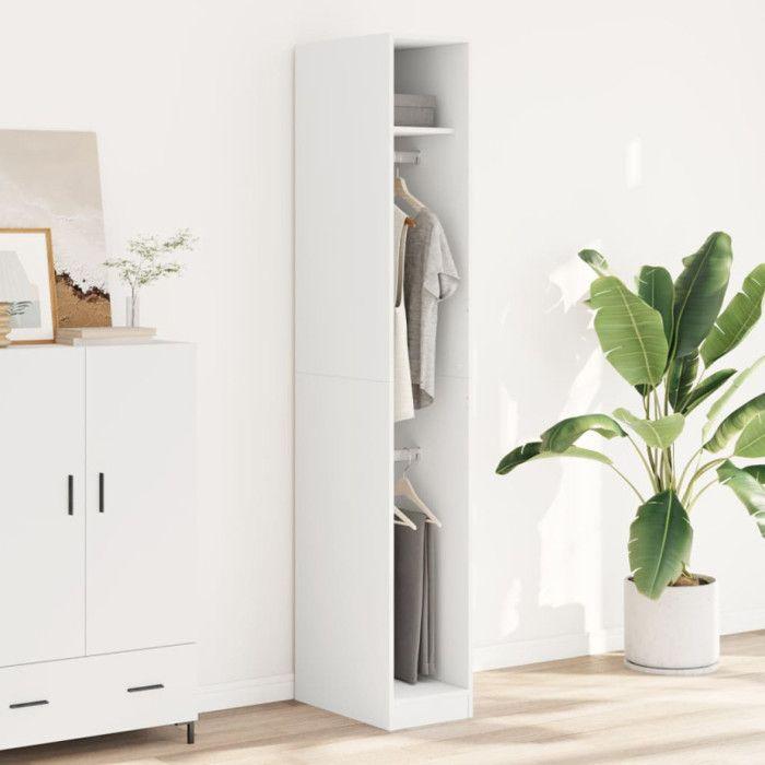 VidaXL Wardrobe White 30x50x200 Cm Engineered Wood, Storage Cabinet, Wardrobe Organizer, Cabinet, Cupboard, 3307774