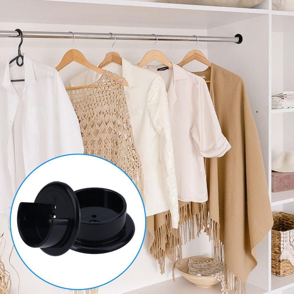 2Pairs With Screws Closet Rod Holders Solid Plastic Wardrobe Tube Support  Clothing Store