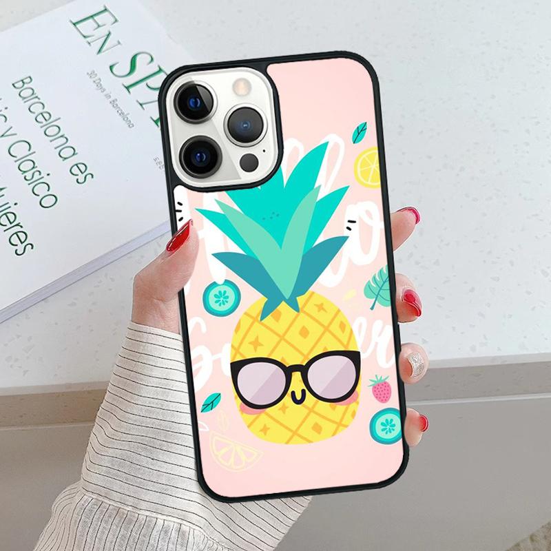Kawaii Pineapple Art Phone Case For iPhone 17 Air 15 16 16e 14 13 Pro Max Coque 12 11 Pro Max PLUS Mobile Fundas Cover