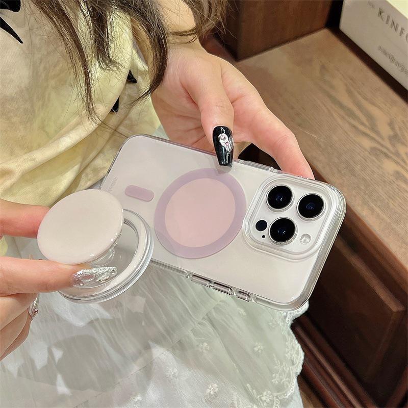 Magnetic Contrast Color Round Edge Case for iPhone 16 Pro Max, 15, 14, 13 iPhone 16 Pro