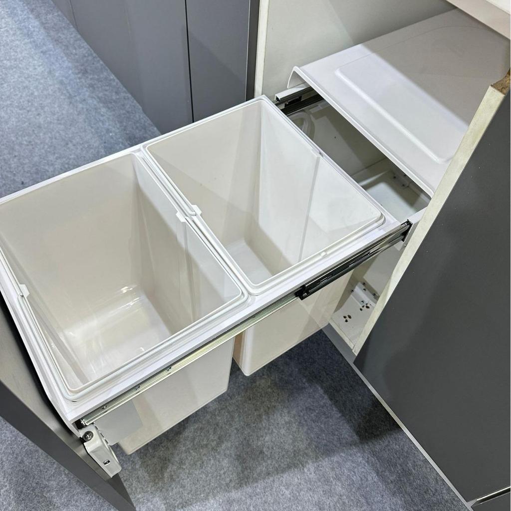 Under-Sink Pull-Out Double Bucket Trash Can with Lid