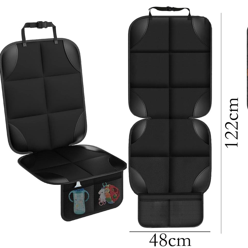 Huijokf Car Seat Protection Mat, Anti-Slip Waterproof Car Seat Protector, Anti-slip, Easy Installation, Car Accessories, Storage Pockets, Black