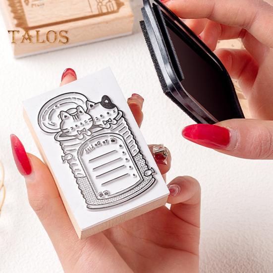 Kreskówkowy Kot Stempel Planera DIY Scrapbooking Tygodniowy Miesięczny Harmonogram Planowania Zegar Czasu Kalendarz Codzienna Lista Rzeczy do Zrobienia Dekoracyjne Drewniane Klocki Stempli