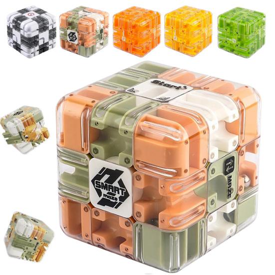 2Pcs Rolling Ball Maze Cube Kids Brain Teaser 3D Puzzle Maze