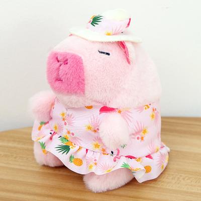 Kawaii Capybara Wagging The Tail Plush Toy Cartoon Stuffed Animal Keychain Lovely Bag Pendant Car Key Holdr For Birthday Gifts