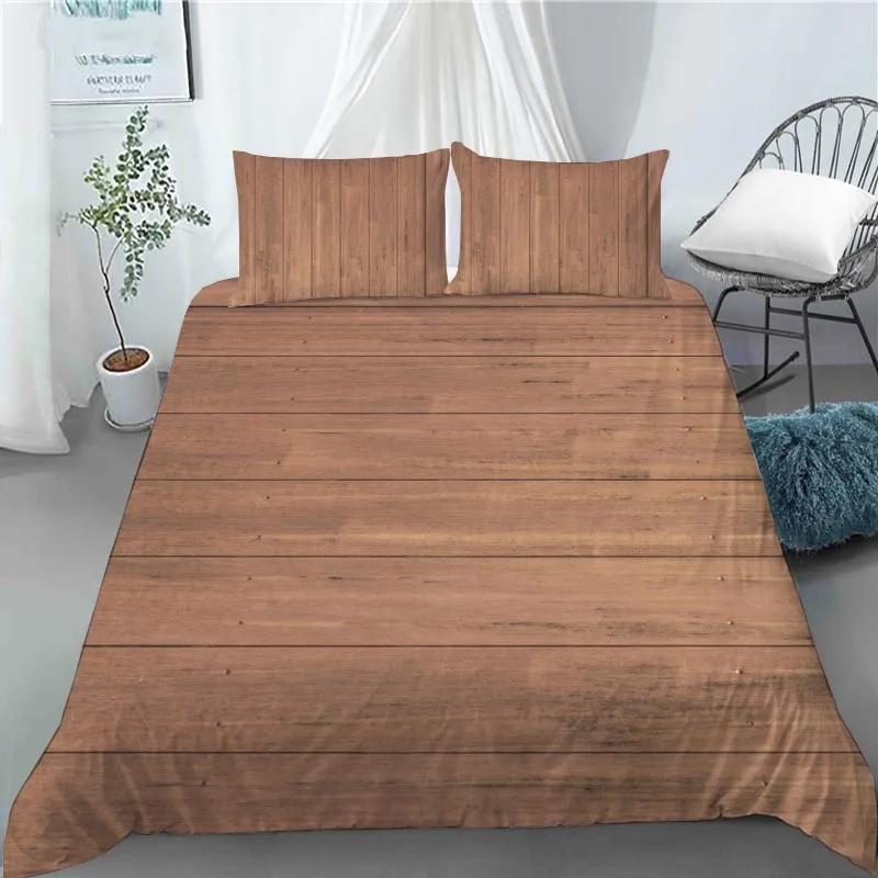 3D Colorful Retro Wood Pattern Duvet Cover Polyester Quilt Cover With Pillowcase Kids Adults Home Bedroom Decor King Queen Size