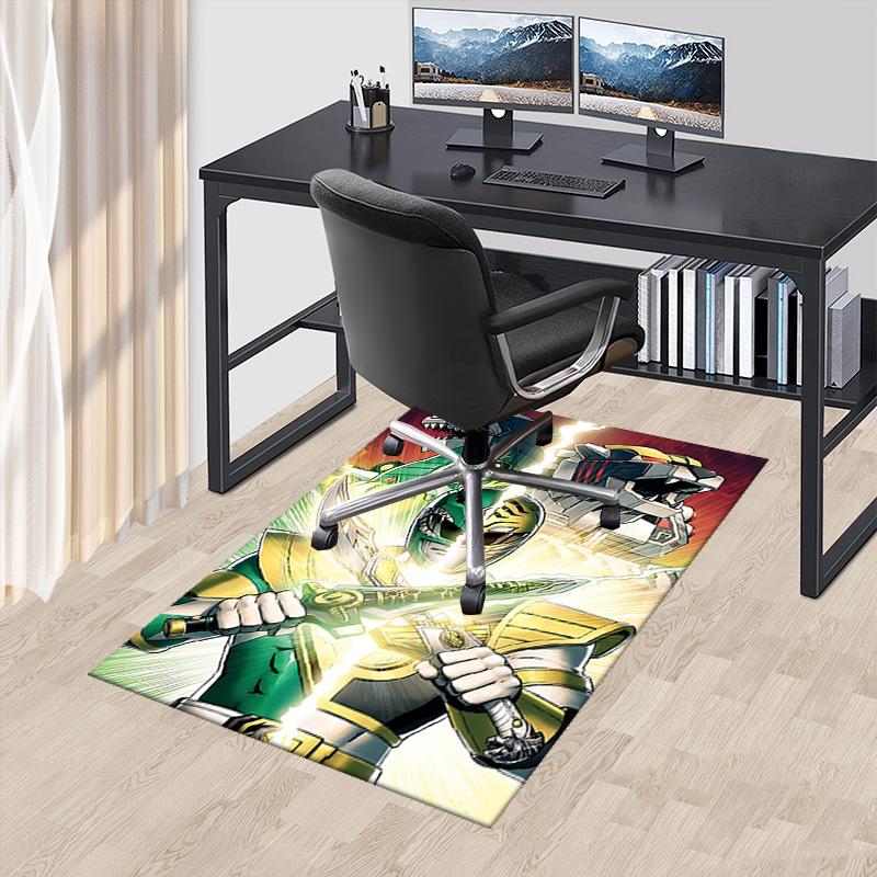

1pc Power Rangers Green Ranger Anime Cartoon Design Office Chair Mat Non-Slip Carpet for Home Decor, Suitable for Office, Living Room, Bedroom, Game R 60cm by 90cm