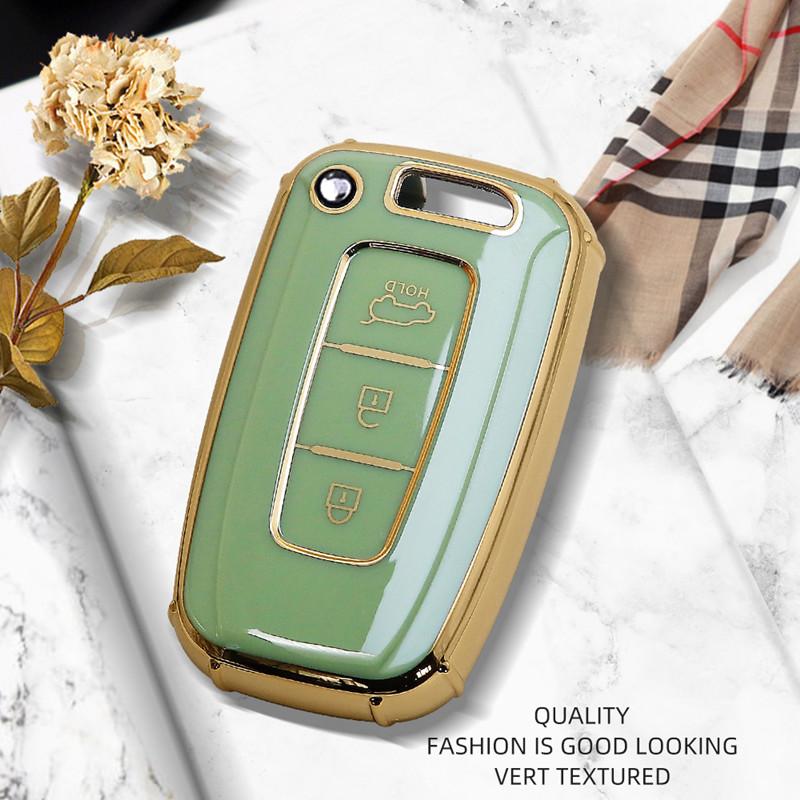 

Роскошный чехол для дистанционного ключа автомобиля с золотым краем для KIA Sportage Forte K2 K5 для Hyundai Solaris HB20 Veloster SR IX35 C Only Key Case