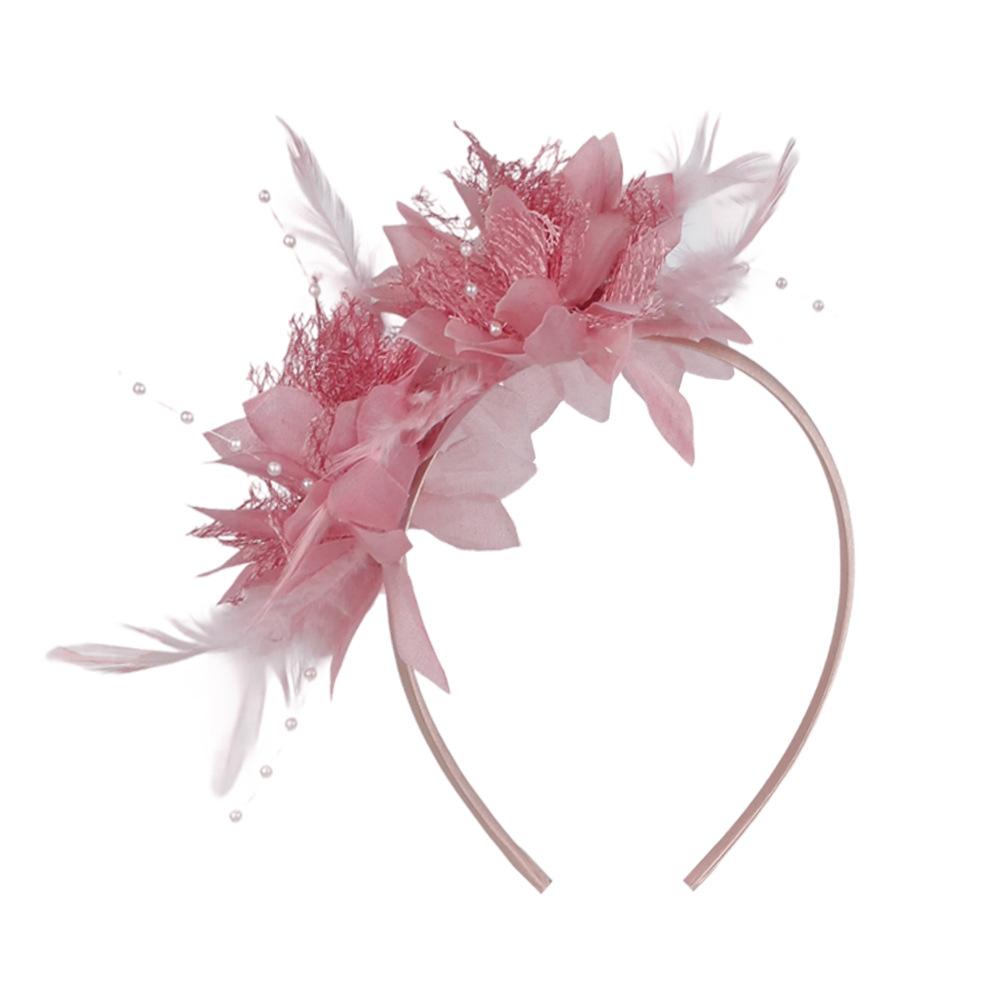 Carnival feather flower headband party performance feather hair accessory headband vintage bridal hair accessory One Size