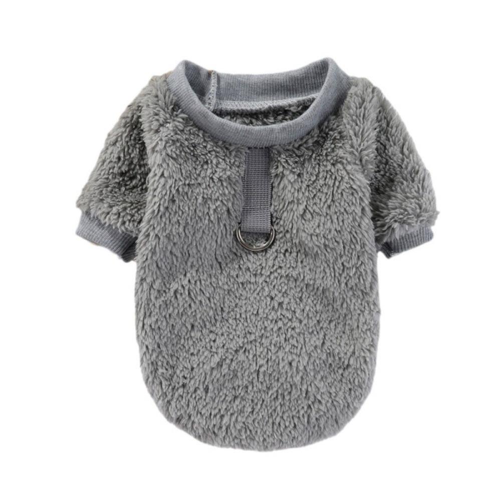 

Warm Pet Sweater Double-Faced Fleece Pet Two Legged Clothes Winter Puppy Clothes for Dogs Cats L сірий