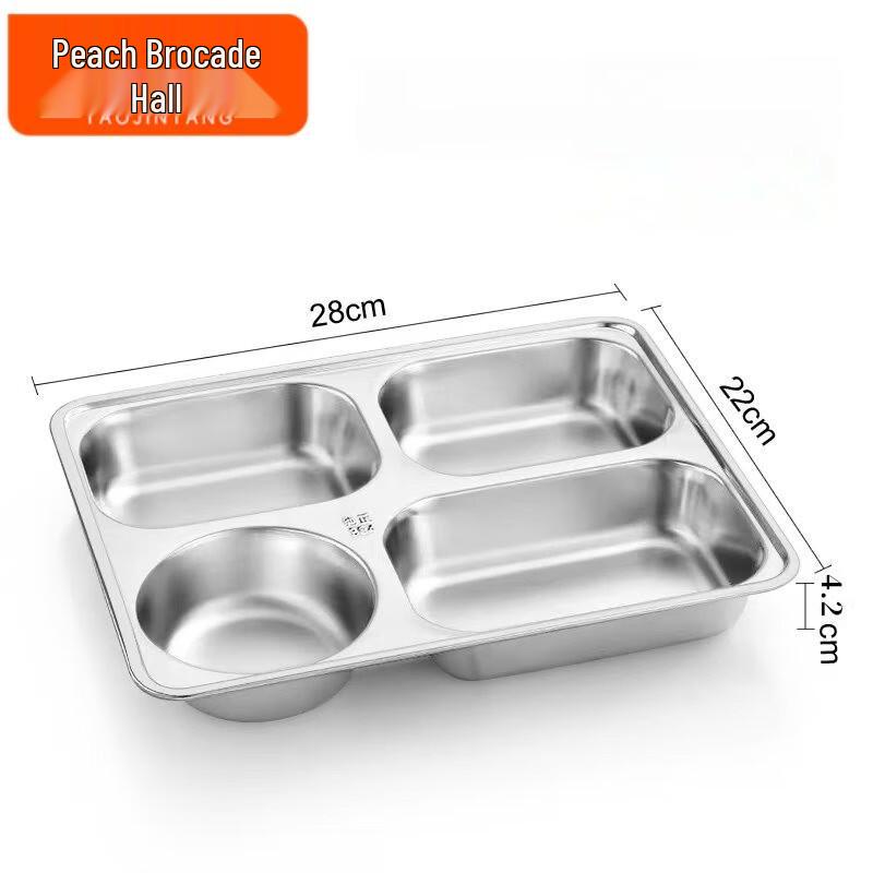 Stainless Steel 4-Compartment Dinner Plate