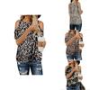 Stylish Women's Leopard Print T-shirt Featuring Cold Shoulder Design Perfect For Summer Wear