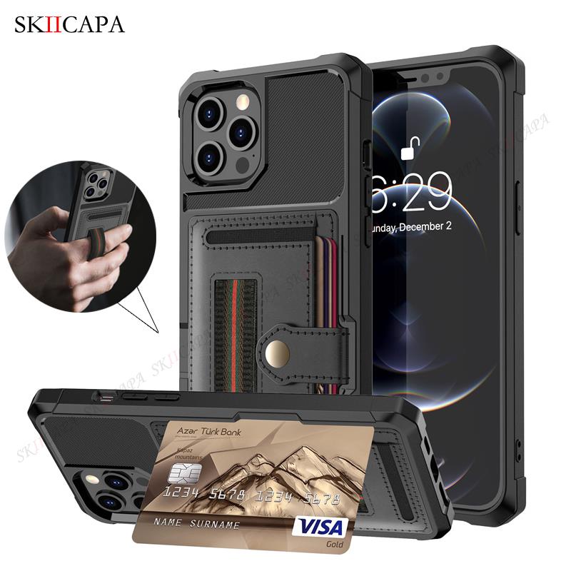 

Fundas для iPhone 13 Pro Max Кожаный флип кошелек Слот для карты Стенд Чехол для телефона для Apple 12 13 Mini 11 Pro XR X XS Max Сверхмощная защитная крышка Coque