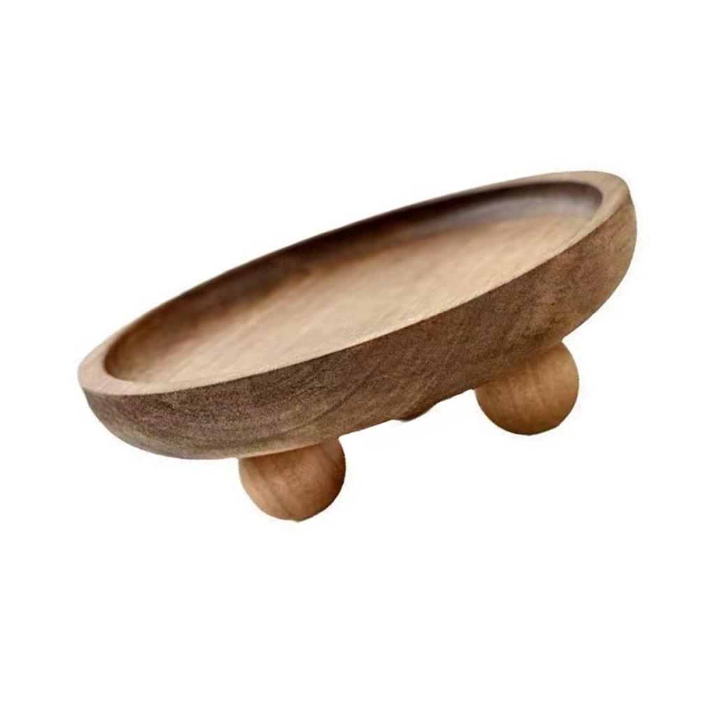 Natural Wood Jewelry Storage Tray Multipurpose Vanity Organizers Wooden Display Pedestal For Cosmetics And Fragrances