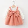 Toddler Baby Kids Girls Solid T-shirt Tops Princess Dress Set Casual Clothes