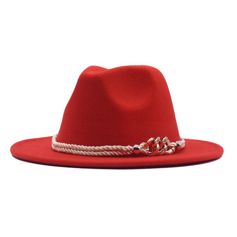 New European and American women's soft tweed big-brimmed felt hat British retro accessories jazz hat men's woolen top hat sun hat