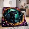 1pc Black Panther Blanket Lightweight Flannel Blanket Throw Blanket For Sofa, Bed, Travel, Camping, Livingroom, Office Yy251015177