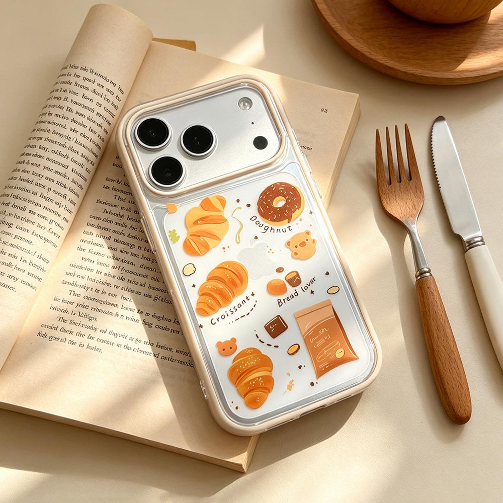 Croissant suitable for anti-drop iPhone17 mobile phone case spring Huawei OPPO contrasting color vivo Apple 16promax
