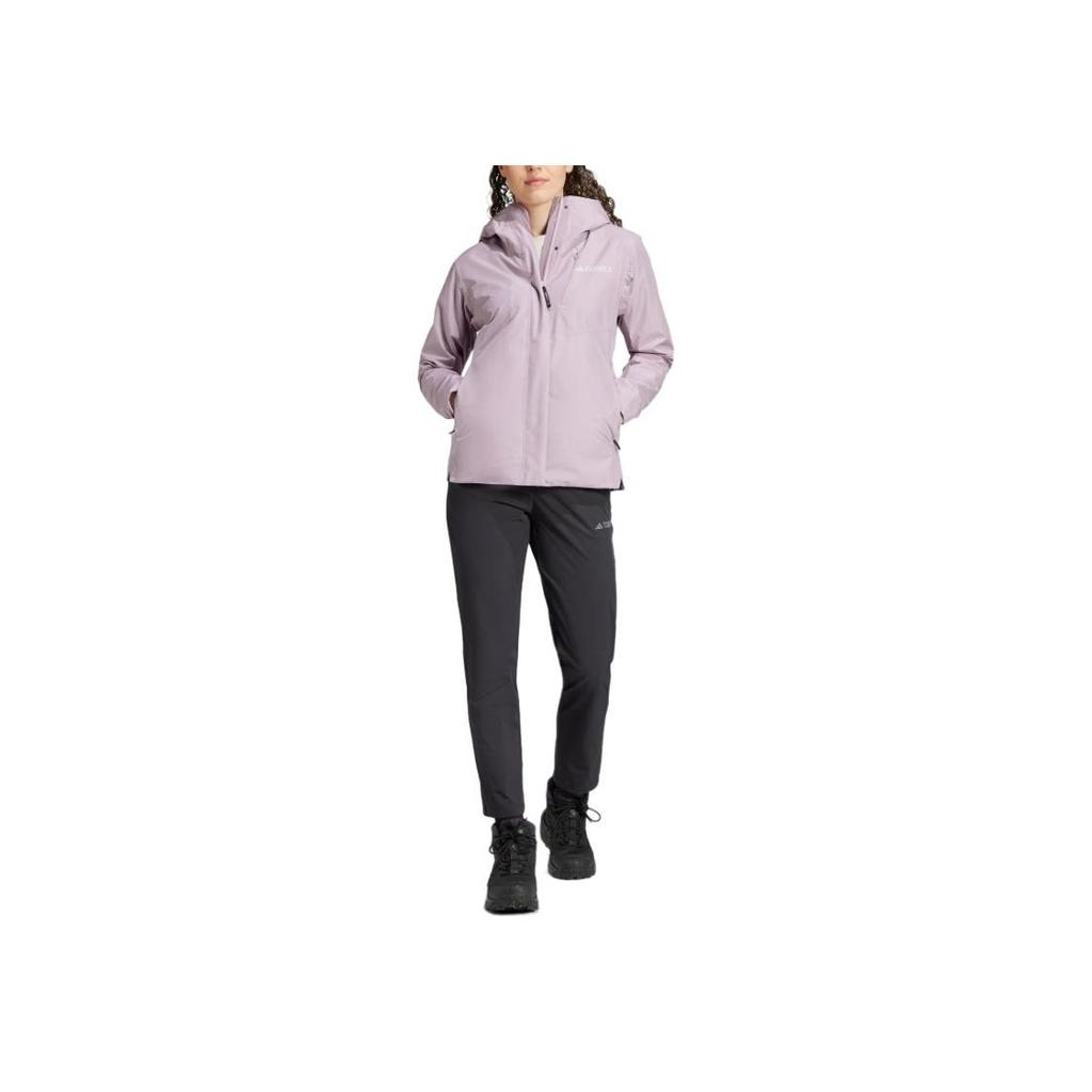 Adidas Xploric 3-In-1 Fleece Inner Jacket Soft Comfortable Waterproof Windproof Warm Jacket Women Jacket Deep-Purple Pink IX7938