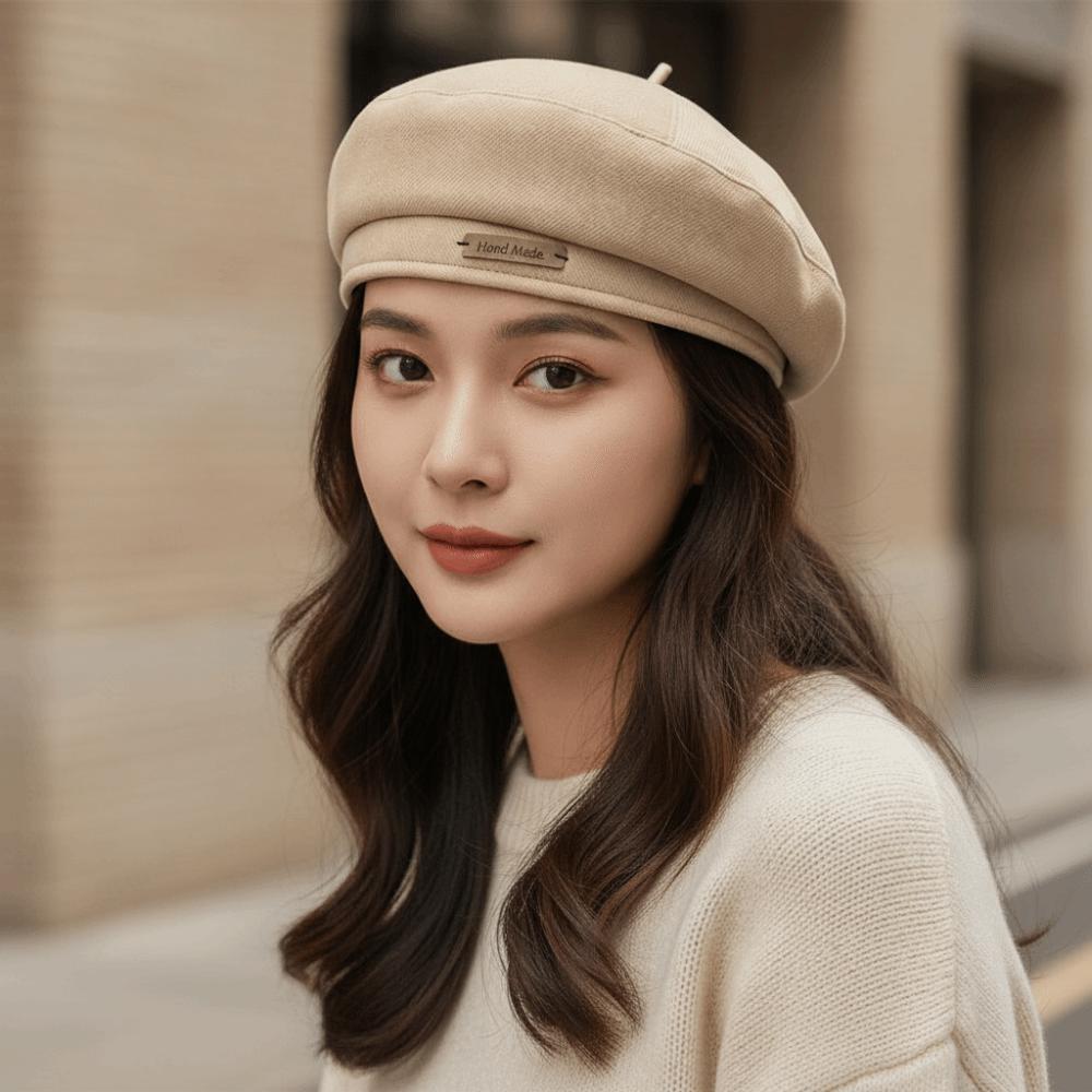 Warm Painter Cap Solid Color Winter Beanie Sunshade Bonnet Woolen Beret Casual Outfits