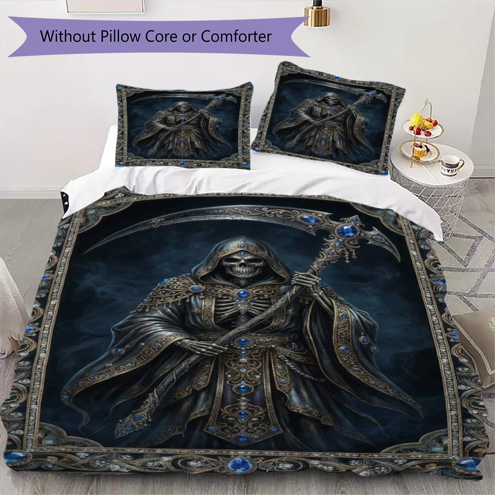

Death Pattern Bedding uilt Set uilt Cover Pillowcase Home Decoration Birthday Gift (1 * duvet cover + 2 * pillowcase without core)154 135x200cm
