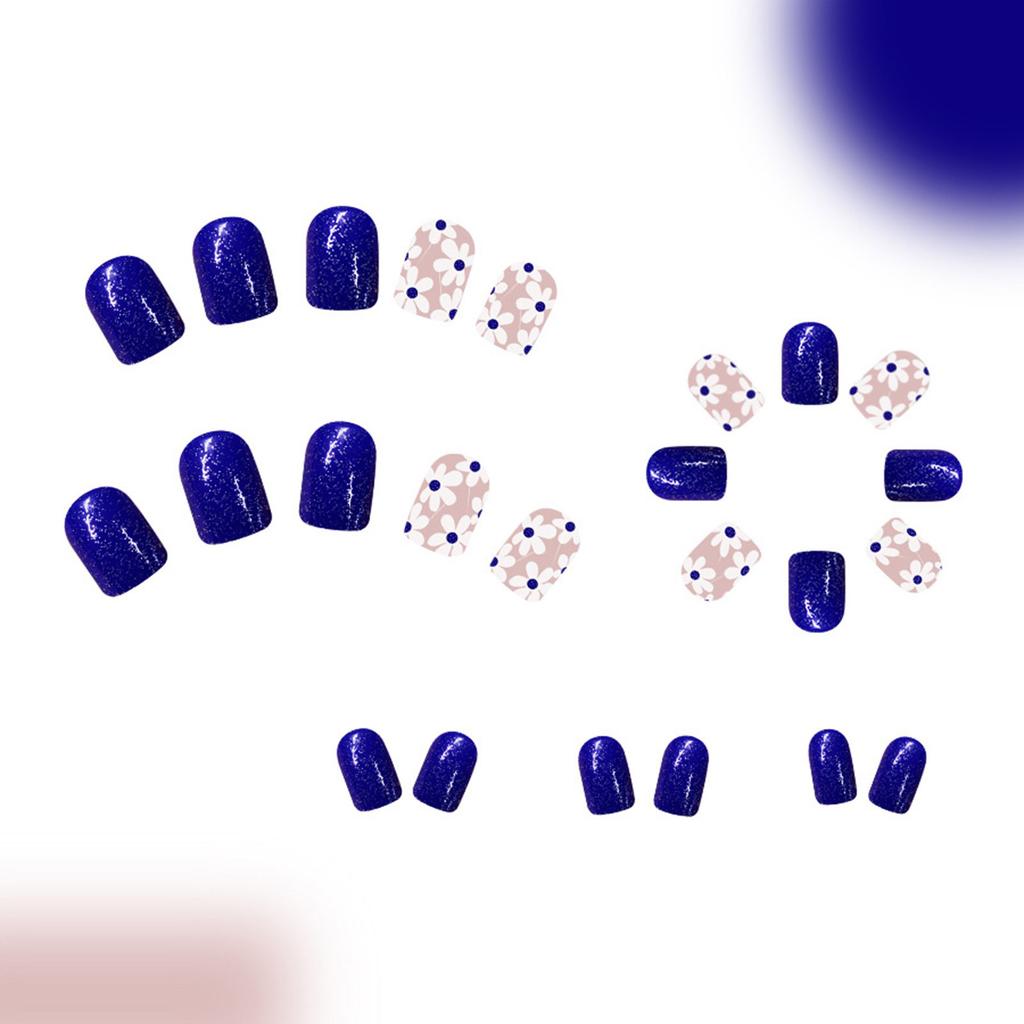 Quadratische Aufdrücknägel Blume Falsche Nägel Klebenägel Künstliche Acrylnägel 24 Stück Aufklebenägel für Frauen Mädchen