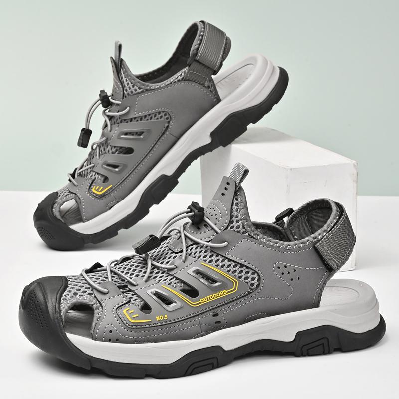 Fashion Beach Cool Man Luxury Sandals Fashion Outdoor Flats Comfortable Man Sandals Lace-Up Men Walking Shoe Hollow Out Mens Mesh Shoes