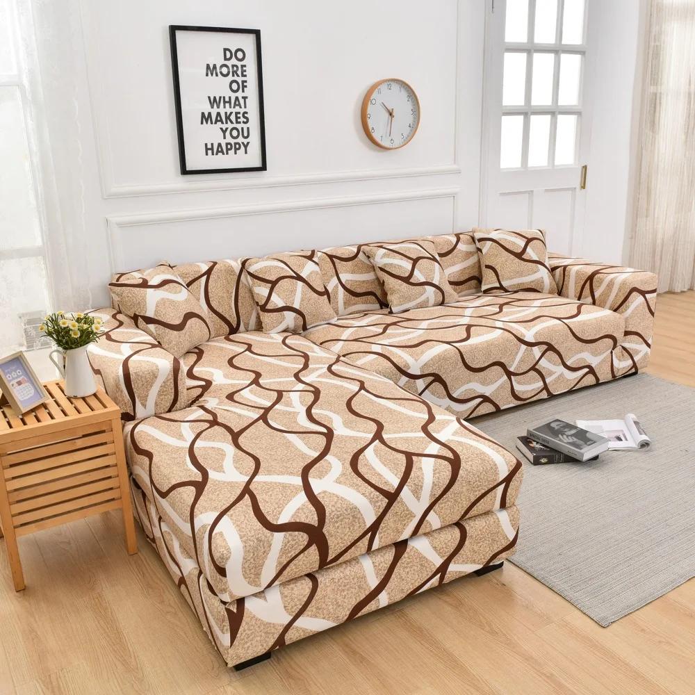 Universeller bedruckter Sofabezug mit geometrischem Muster, dehnbar, für Wohnzimmer, Couchschutz, waschbar, Dekor, Chaiselongue, Sofabezug