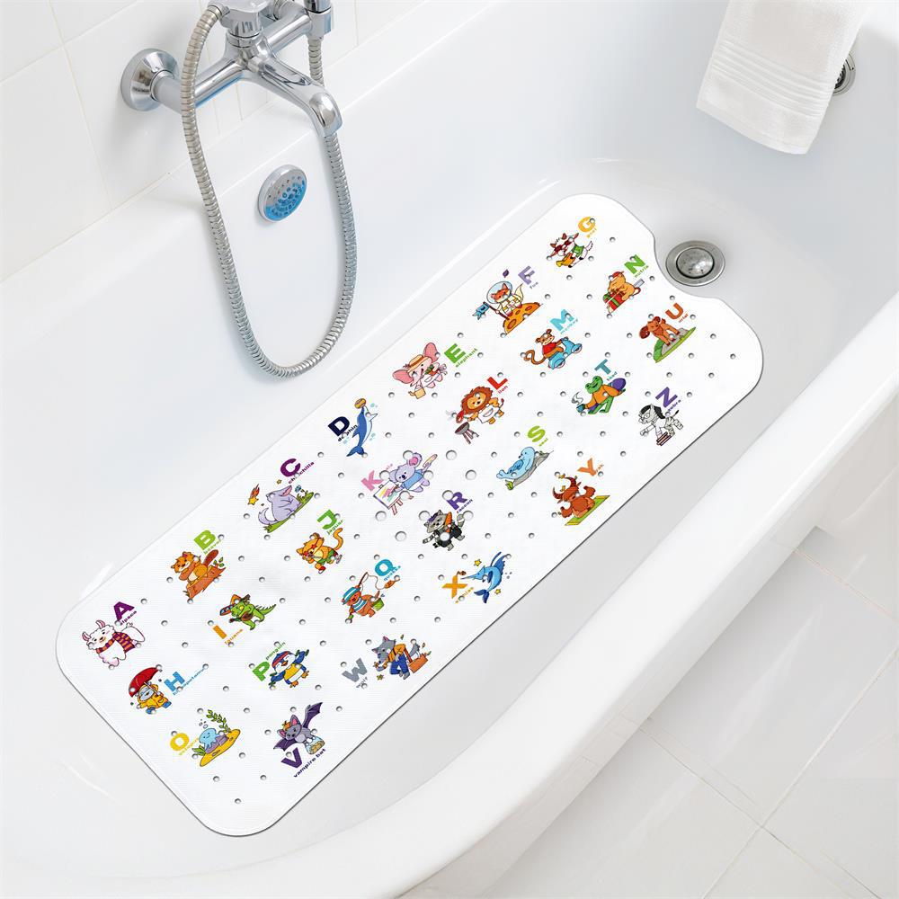 Gyermek Csúszásmentes Rajzfilm Fürdőszobai Szőnyeg - Mosható Ovális Biztonsági Zuhanyzótálca Padló Szőnyeg
