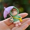 New Anime Cartoon Characters Umbrella Raincoat Girl Mini Pvc Action Figure Doll Decoration Decoration