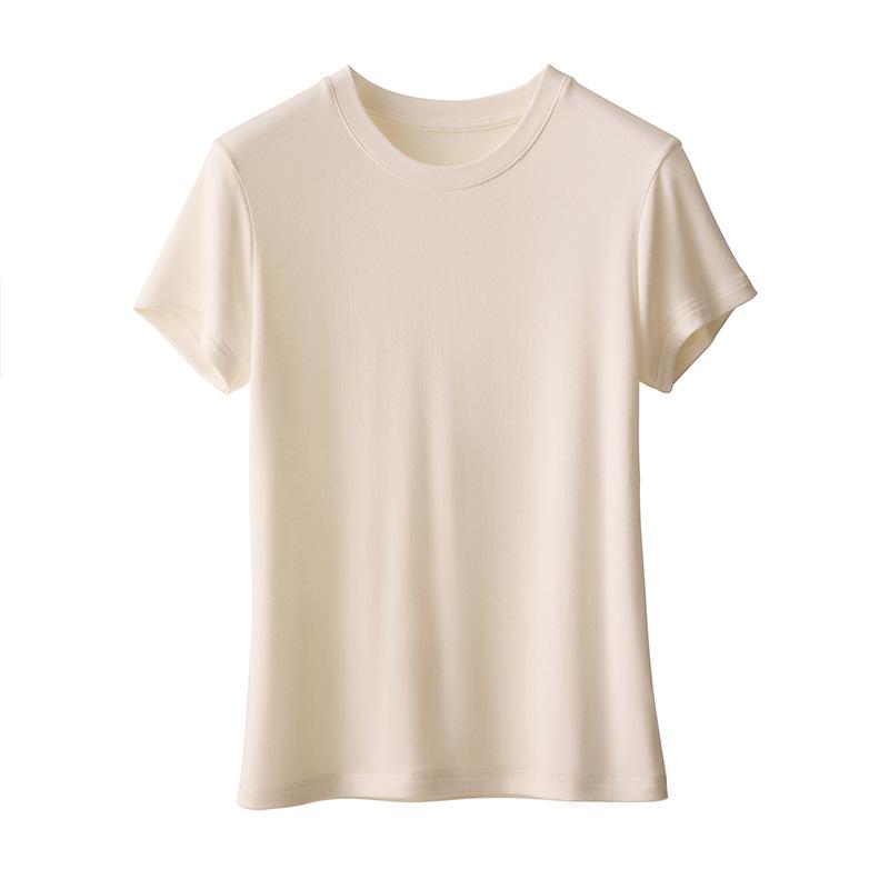 

Футболка из шелка тутового дерева и лиоцелла с круглым вырезом и короткими рукавами Medium