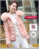 New short women's cotton-padded jacket with big fur collar and hooded short slim-fitting thin down cotton-padded jacket for women
