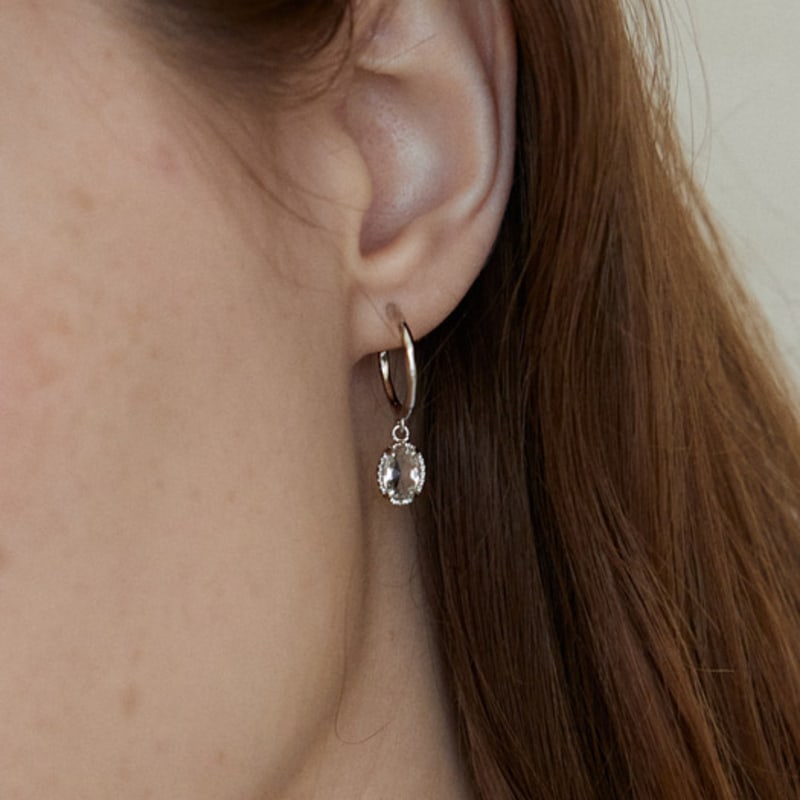 

MERRYMOTIVE Oval crystal drop earring Free