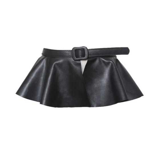 

Женский пояс из искусственной кожи с морщинами, микро-мини-оборками, юбкой, декором и поясом чёрный