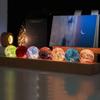 LED Wood Stand 7 Colorful Glass Ball Detachable Glaze Beads Glass Sphere Figurine  Tabletop