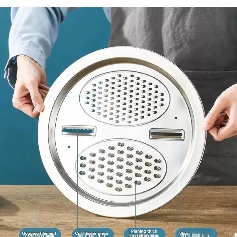 3PCS/1Set Multifunctional Vegetable Slicer Stainless Steel Blade Potato Carrot Grater Vegetable Washing Basin Drain Basket Kitch