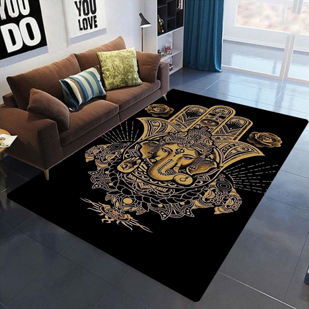 The Hand of Fatima Printed Area Rugs Non-Slip Carpet Hand Washable Polyester Carpet for Living Room Bedroom Decor Floor Mat