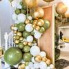 12inch Olive Green Latex Balloons Retro Green Birthday Balloons for Wedding Birthday Party Anniversary Decorations