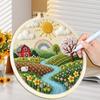 CHENISTORY Punch Needle Kit Frühling Landschaftsmuster Für Erwachsene Punch Needle Poke Stickerei Kit Landschaft DIY Handwerk