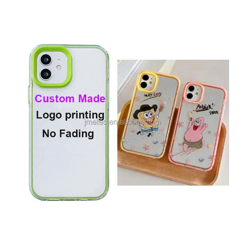 2023 3 In 1 Clear Bumper Shockproof Case Logo Print Mobile Cover Custom Phone Case for Iphone 14 Pro Max
