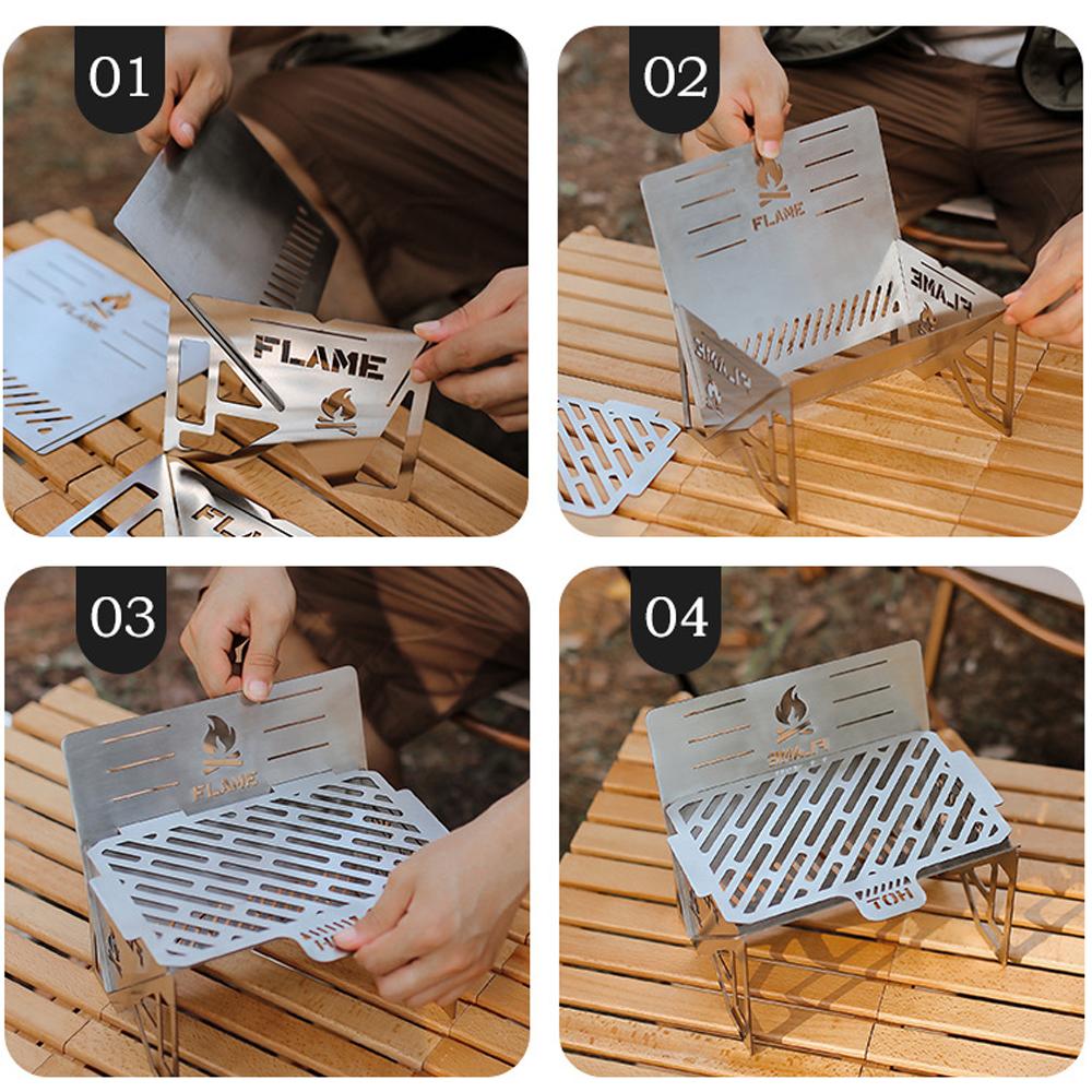 Outdoor Camping Detachable Stoves Portable Stainless Steel Furnace Multifunctional Picnic BBQ Cooking Accessory