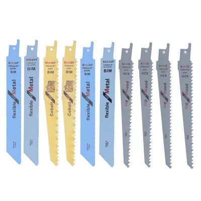 10Pcs Reciprocating Saw Blades High Carbon Steel Bimetal Sabre Saws Blade for Wood Metal