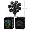 Non-Toxic Creative Dark Rose Bouquet Building Blocks Gothic Style Black Flowers Diy Assembly Bricks Model Valentines Day Gift For Her