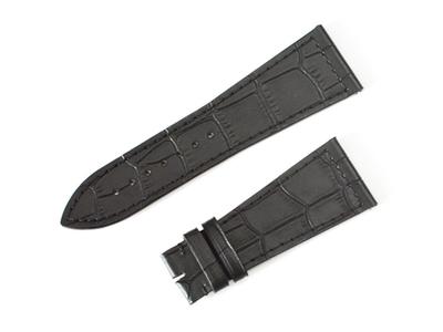 King Watch Parts Compatible with Franck Muller 6000H Master Square Aftermarket Strap Embossed Crocodile [Import Original] - - - Leather, Black,
