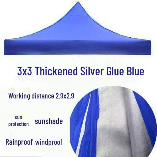 Сверхтолстая ткань для навеса-зонта 3x3 м - Водонепроницаемая солнцезащитная замена 2x2 Oxford cloth, foldable синий