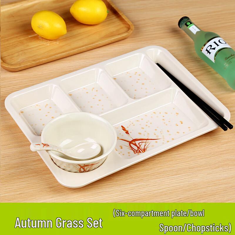 

Melamine 6-Compartment Square Divided Plate