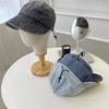 Drawstring Denim Cap Women's Autumn and Winter Fashion Personality Niche Face Small Bucket Hat Cover Face Wide Brim Hat