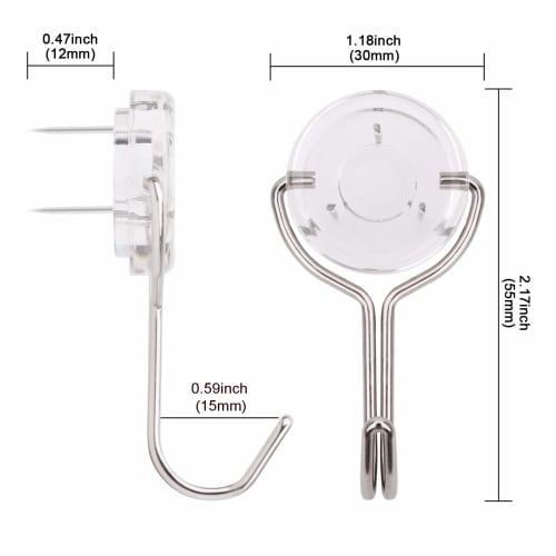 EGEN (6-Pack) Plasterboard, Plywood, and Wood Hooks, 10kg Weight Capacity, Three-Pin Wall Hooks, Non-Scratch, for Clear Walls