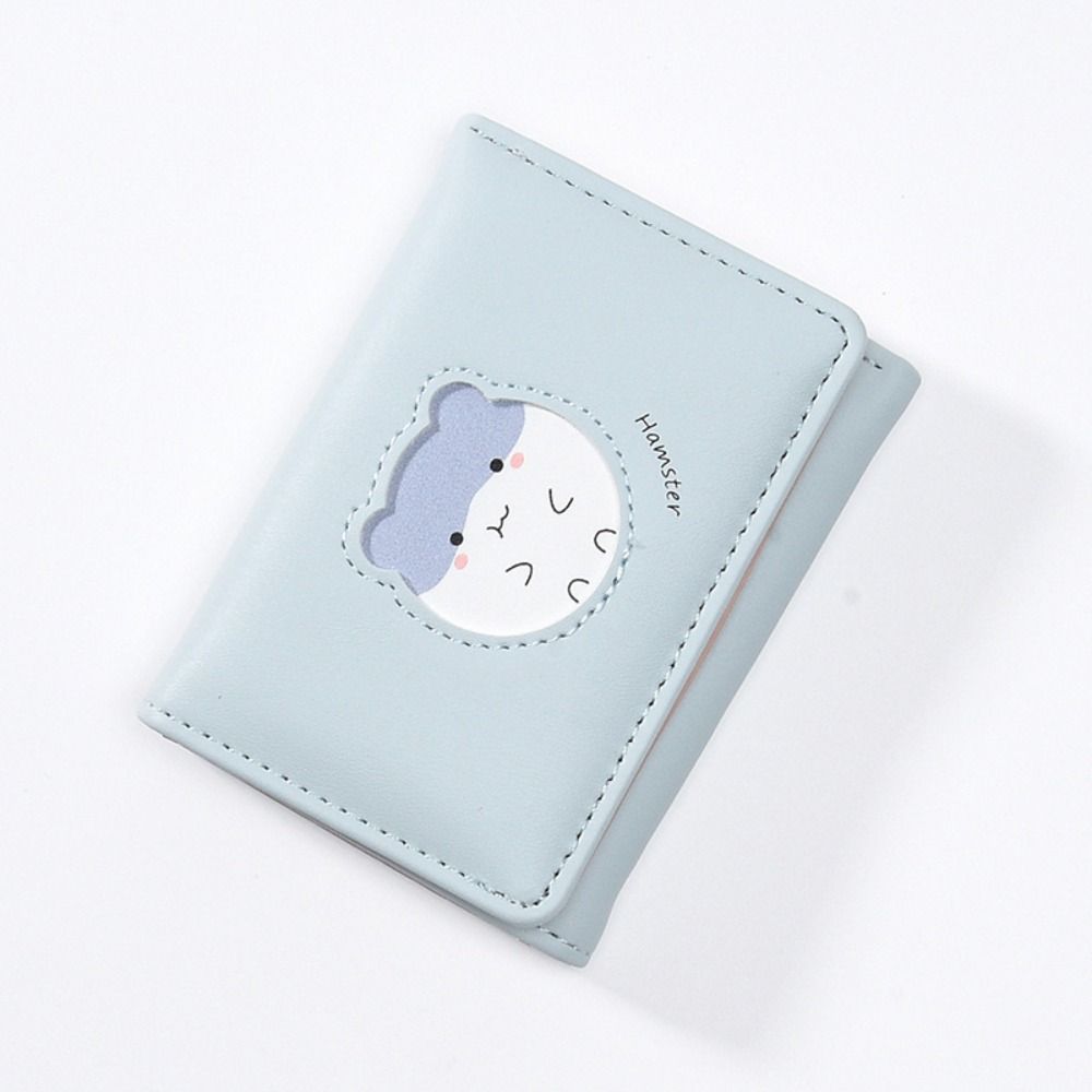 

Печать Хомяк Короткий Кошелек из ПУ Кожи Держатель для Карт Милый Складной Кошелек Путешествие синий