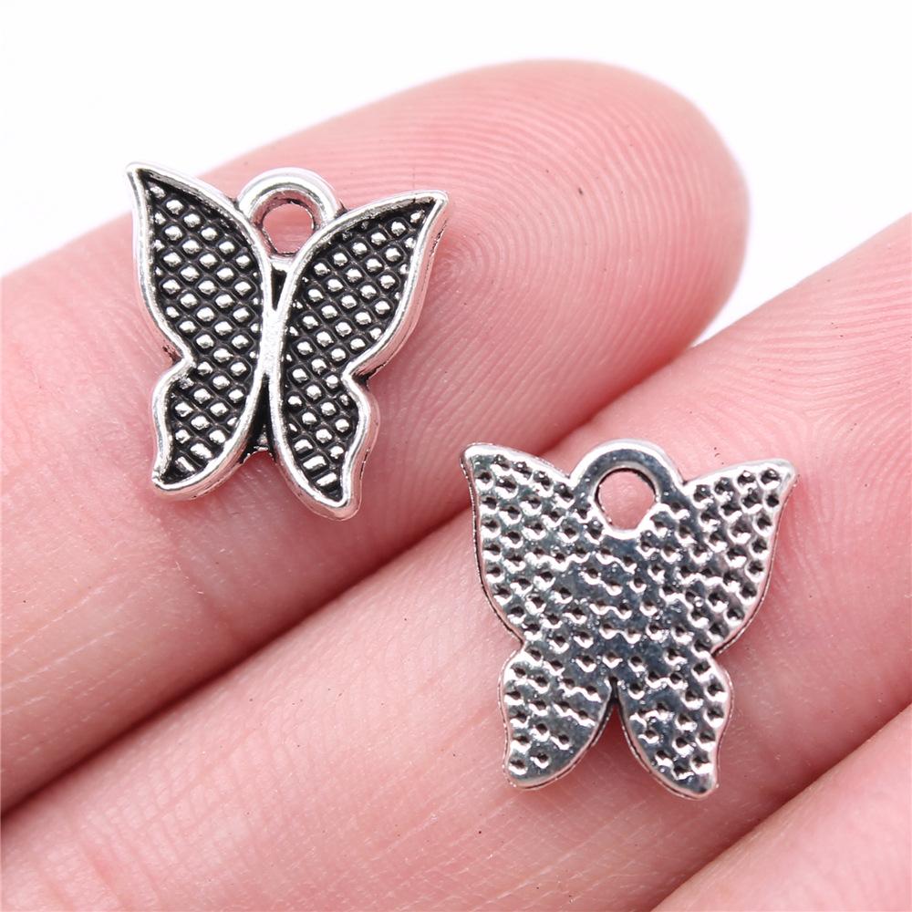 20 Stück Anhänger Schmetterling Antiksilber Farbe Anhänger DIY Basteln Herstellungszubehör Handgemachter Tibetischer Schmuck